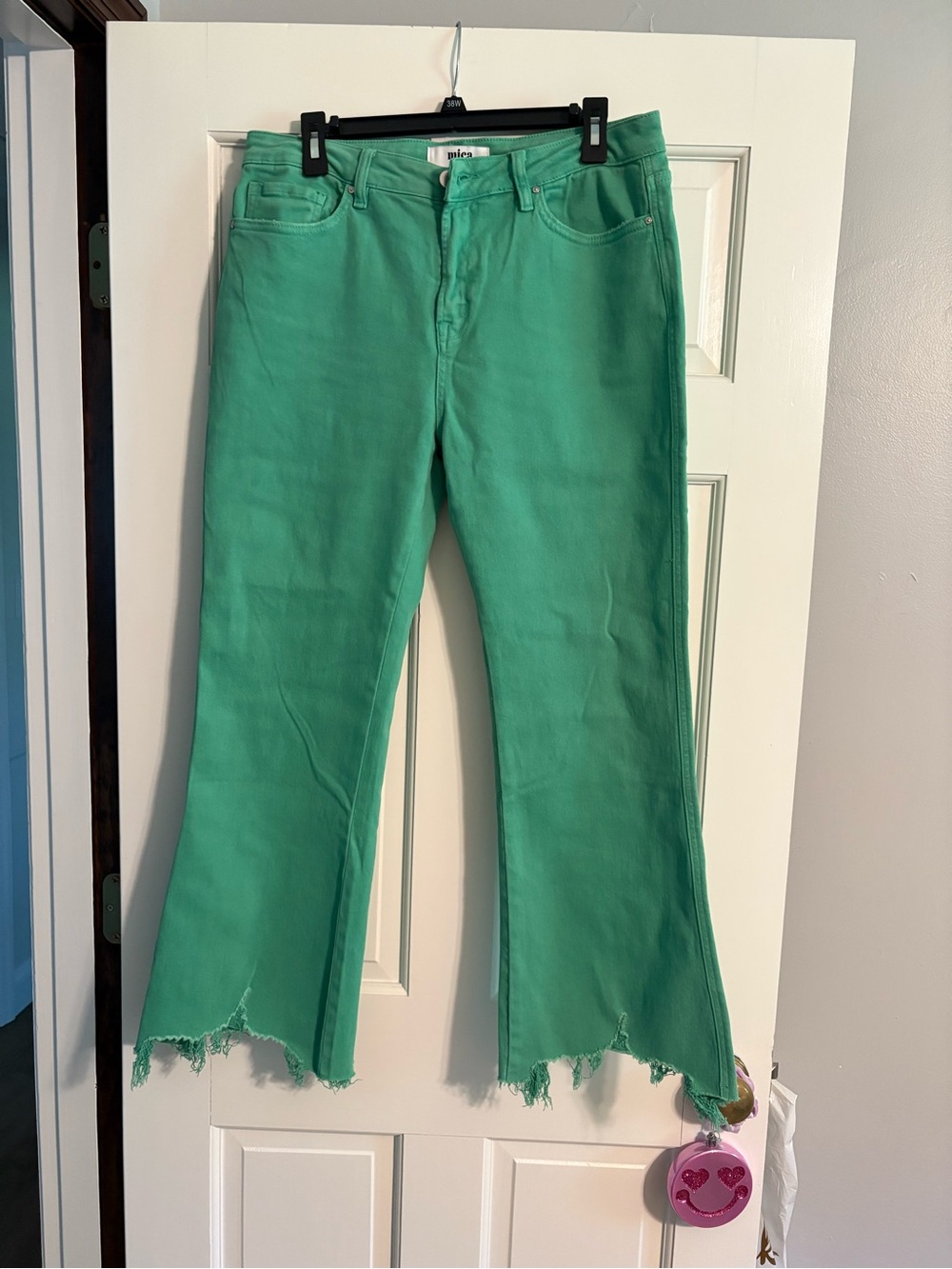 Mica Los Angeles Green Frayed Hem Jeans shamrock